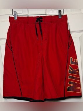 Nike Red Men's Athletic Shorts with Side Logo